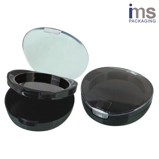 Customization Round Plastic Press Powder Compact Case with Mirror